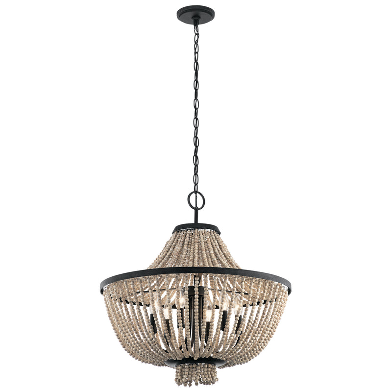 Kichler 43891DBK Six Light Chandelier, Distressed Black Finish - LightingWellCo