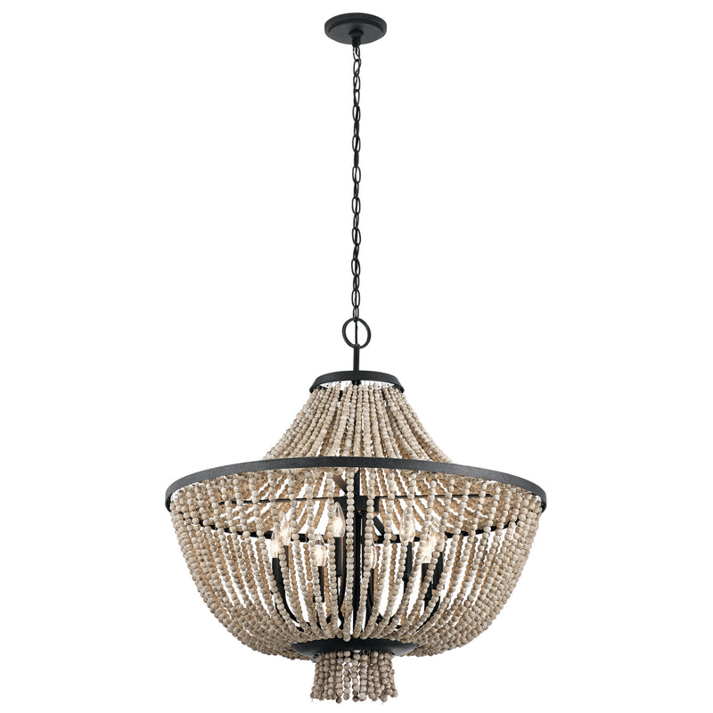 Kichler 43892DBK Eight Light Chandelier, Distressed Black Finish - LightingWellCo