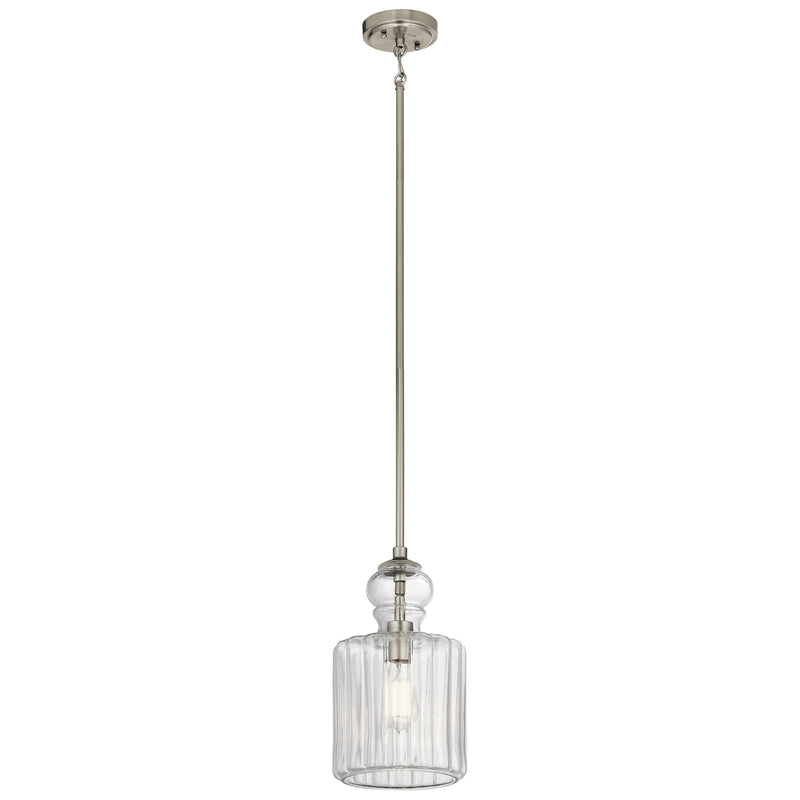 Kichler 43954NI One Light Pendant, Brushed Nickel Finish - LightingWellCo