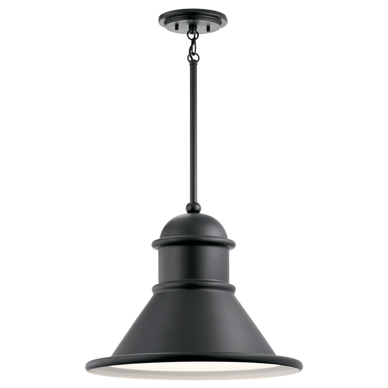 Kichler 49777BK One Light Outdoor Pendant, Black Finish - LightingWellCo