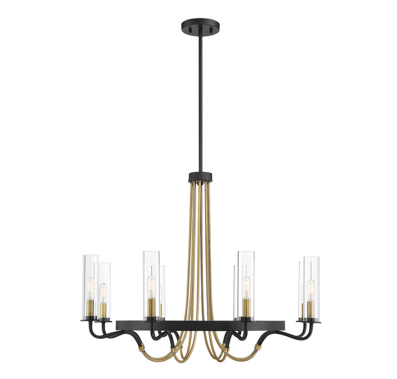 Savoy House 1-8070-8-51 Eight Light Chandelier, Vintage Black w/ Warm Brass Finish LightingWellCo