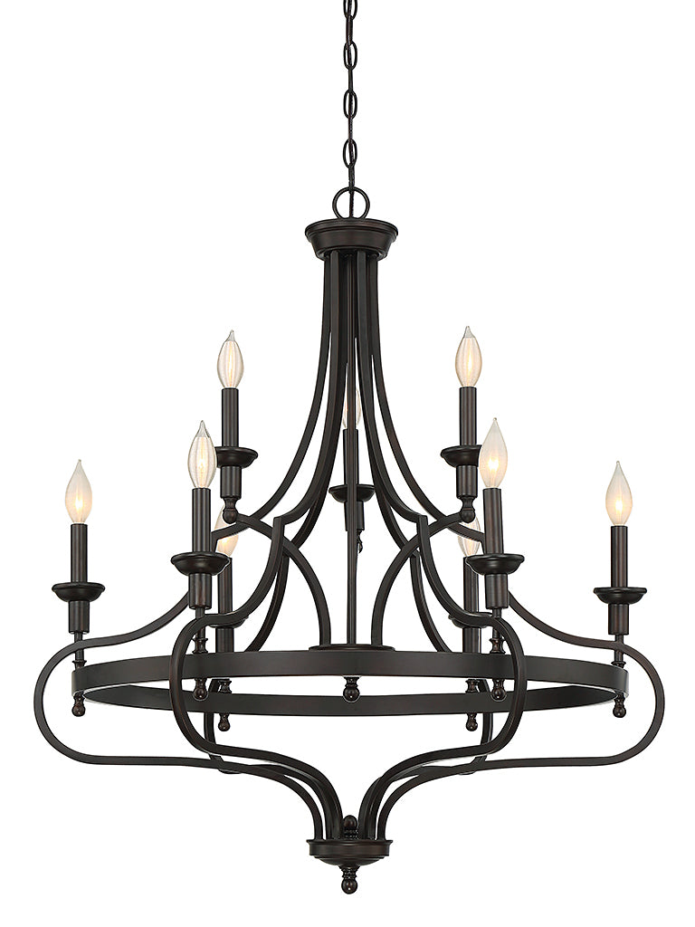 Savoy House 1-9083-9-13 Nine Light Chandelier, English Bronze Finish LightingWellCo