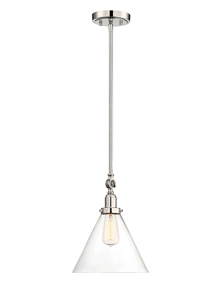 Savoy House Drake 7-9132-1-109 One Light Pendant, Polished Nickel Finish - LightingWellCo