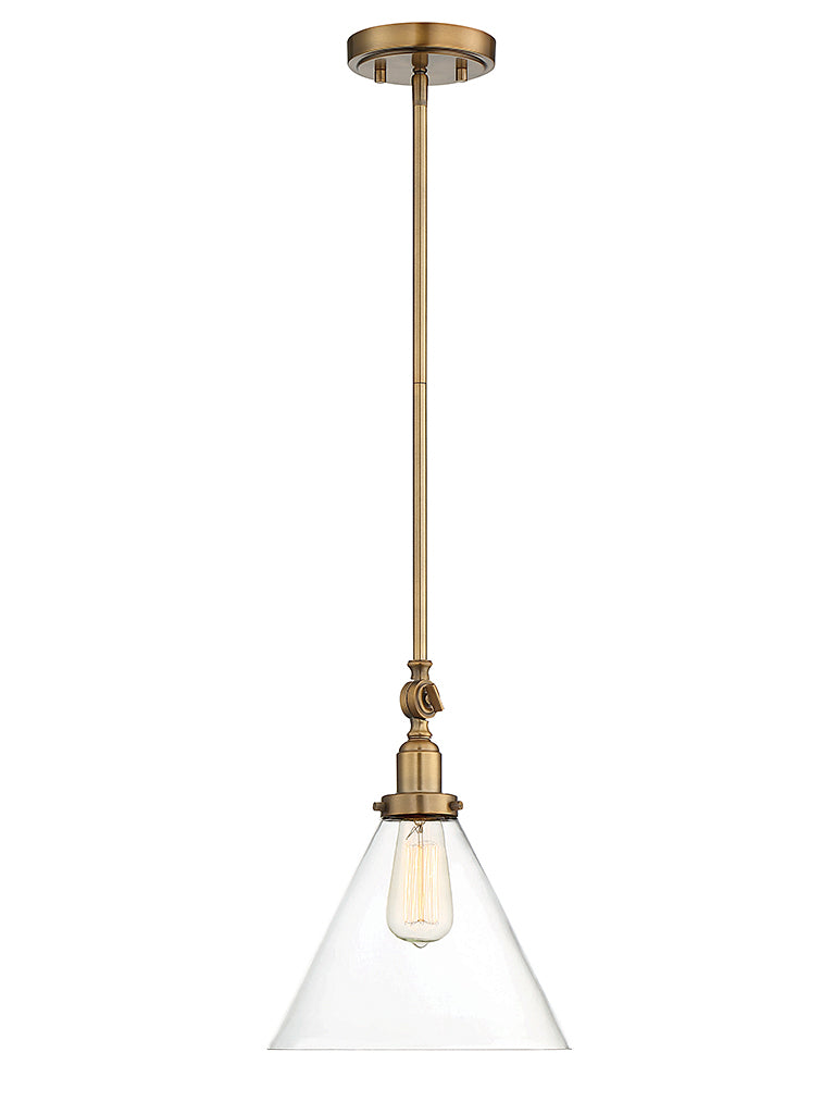 Savoy House Drake 7-9132-1-322 One Light Pendant, Warm Brass Finish - LightingWellCo