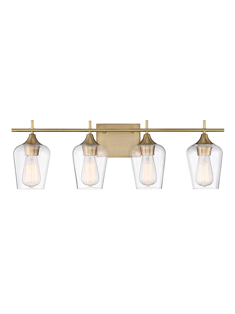 Savoy House Octave 8-4030-4-322 Four Light Bath Bar, Warm Brass Finish - LightingWellCo