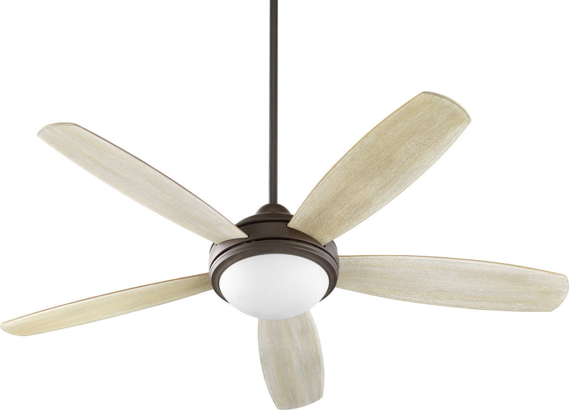 Quorum 36525-9186 52``Ceiling Fan, Oiled Bronze w/ Satin Opal Finish - LightingWellCo