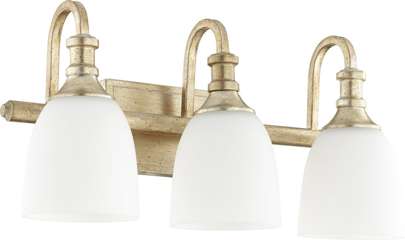 Quorum 5011-3-60 Three Light Vanity, Aged Silver Leaf Finish - LightingWellCo