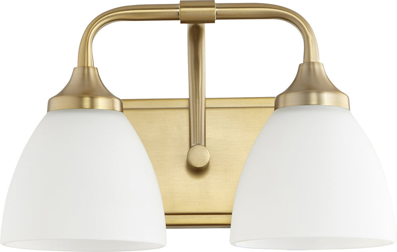 Quorum 5059-2-80 Two Light Vanity, Aged Brass Finish - LightingWellCo