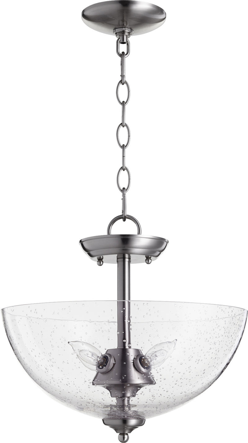 Quorum 2840-14-65 Four Light Dual Mount, Satin Nickel w/ Clear/Seeded Finish - LightingWellCo