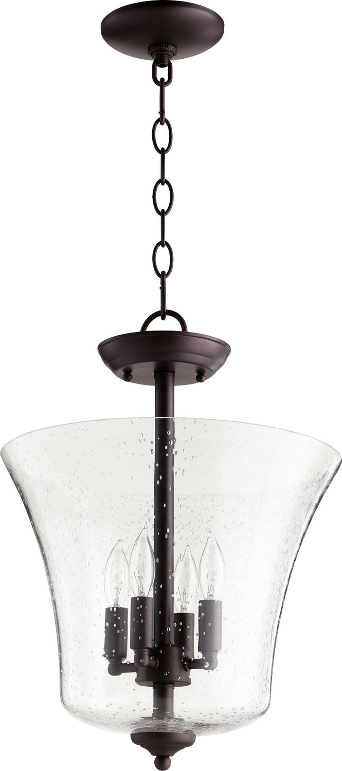 Quorum 2841-13-86 Four Light Dual Mount, Oiled Bronze w/ Clear/Seeded Finish - LightingWellCo