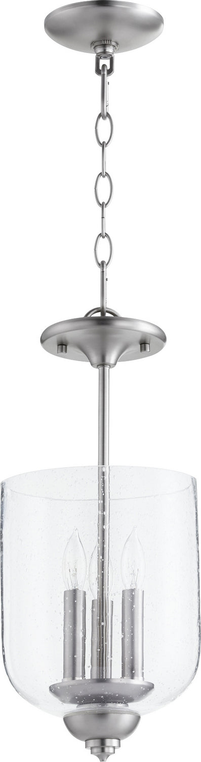 Quorum 2911-8-165 Three Light Dual Mount, Satin Nickel w/ Clear/Seeded Finish - LightingWellCo