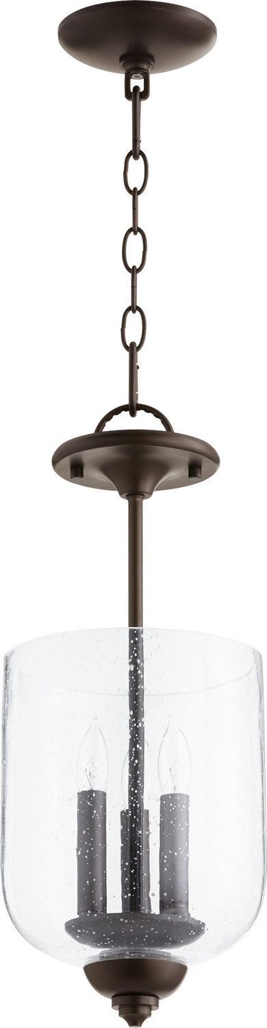 Quorum 2911-8-186 Three Light Dual Mount, Oiled Bronze w/ Clear/Seeded Finish - LightingWellCo