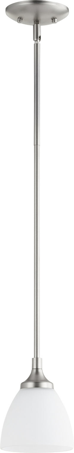 Quorum 3059-65 One Light Pendant, Satin Nickel Finish - LightingWellCo