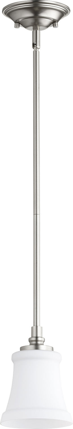 Quorum 3122-65 One Light Pendant, Satin Nickel Finish - LightingWellCo