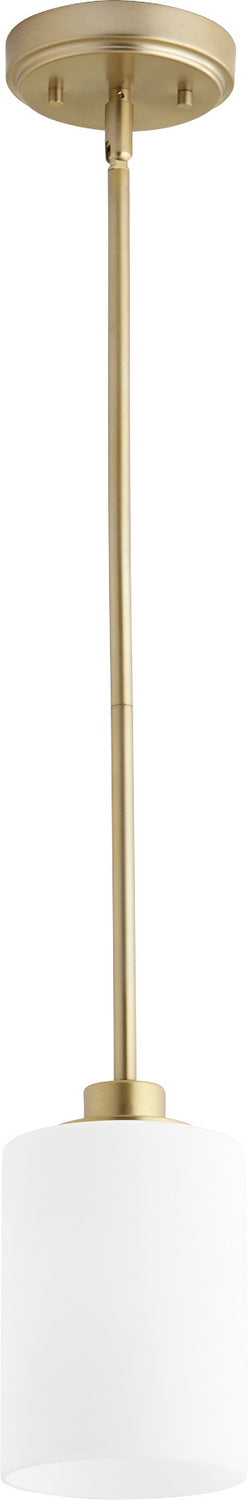 Quorum 3207-80 One Light Pendant, Aged Brass Finish - LightingWellCo