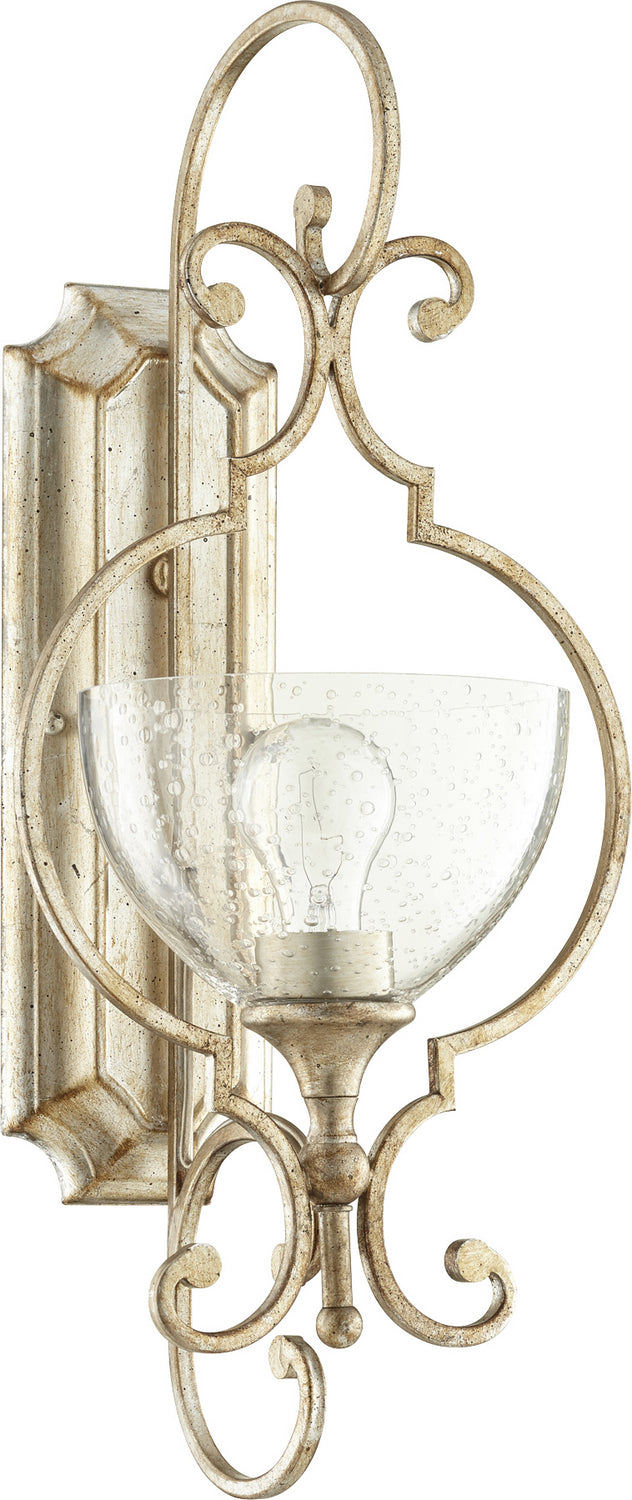 Quorum 5414-1-60 One Light Wall Mount, Aged Silver Leaf Finish - LightingWellCo