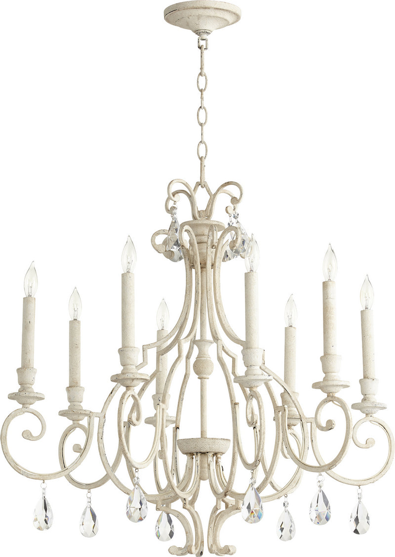 Quorum 6014-8-70 Eight Light Chandelier, Persian White Finish - LightingWellCo