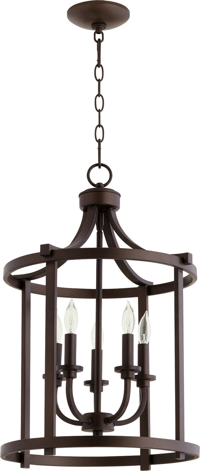 Quorum 6807-5-86 Five Light Entry Pendant, Oiled Bronze Finish - LightingWellCo