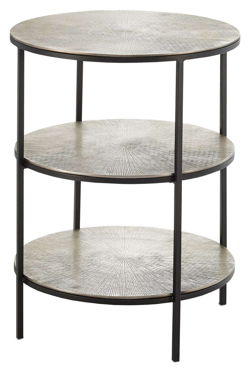 Currey and Company 4000-0013 Accent Table, Black/Pewter Finish - LightingWellCo