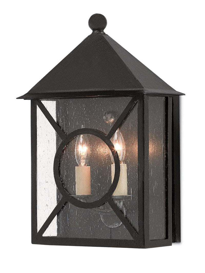 Currey and Company 5500-0003 Two Light Outdoor Wall Sconce, Midnight Finish - LightingWellCo