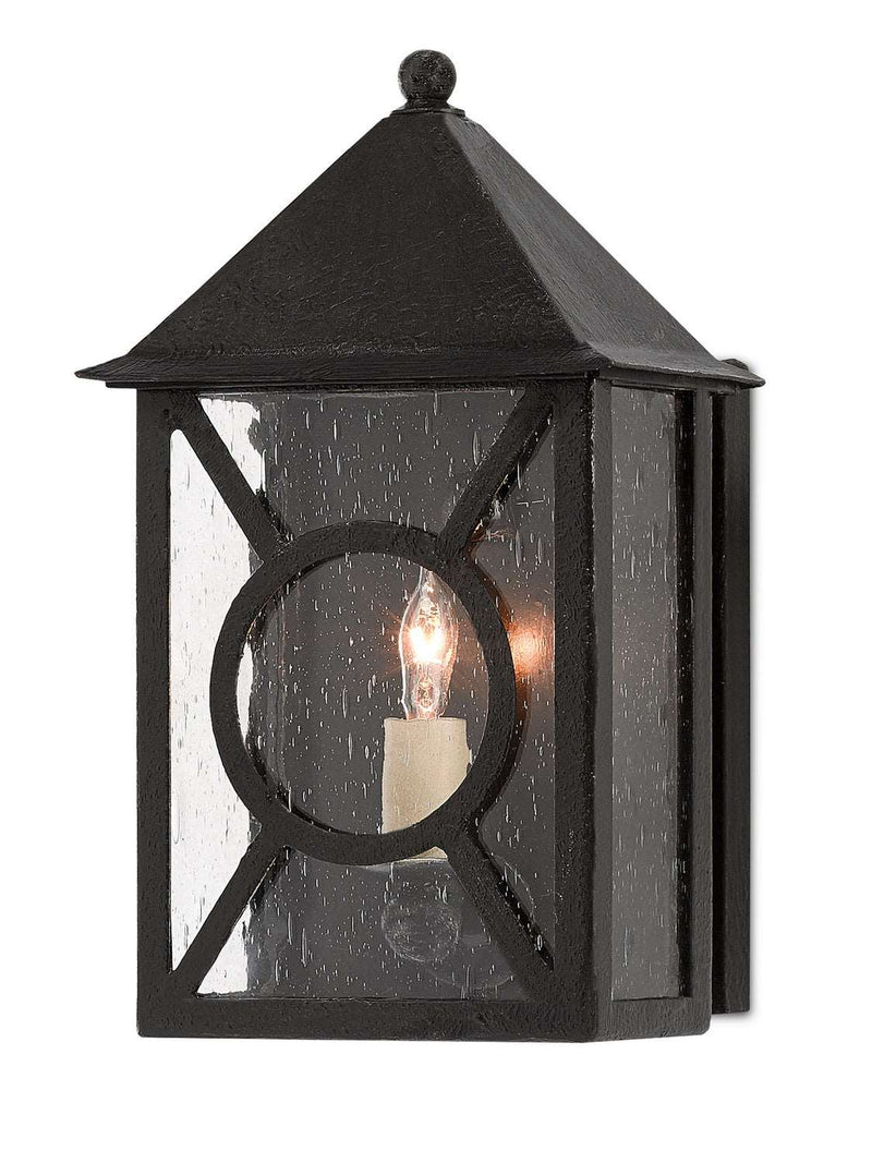 Currey and Company 5500-0004 One Light Outdoor Wall Sconce, Midnight Finish - LightingWellCo