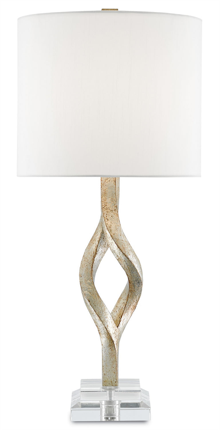 Currey and Company 6000-0071 One Light Table Lamp, Chinois Silver Leaf Finish - LightingWellCo