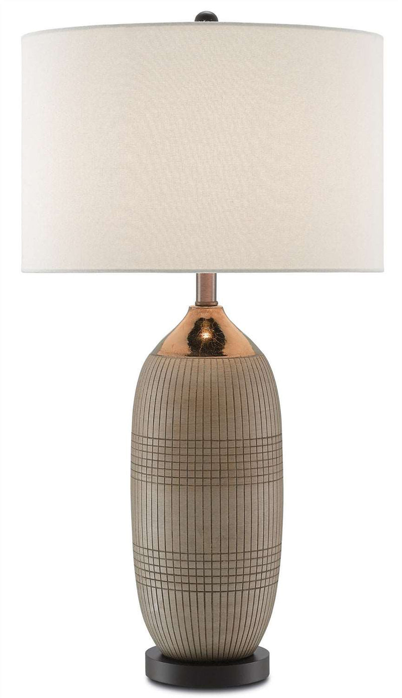 Currey and Company 6000-0096 One Light Table Lamp, Matte & Glossy Gold/Black Finish - LightingWellCo