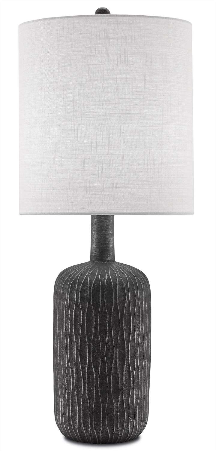 Currey and Company 6000-0098 One Light Table Lamp, Steel Gray/Matte Black Finish - LightingWellCo