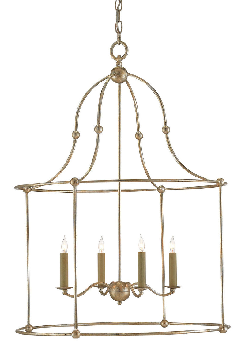 Currey and Company 9000-0068 Four Light Lantern, Silver Granello Finish - LightingWellCo