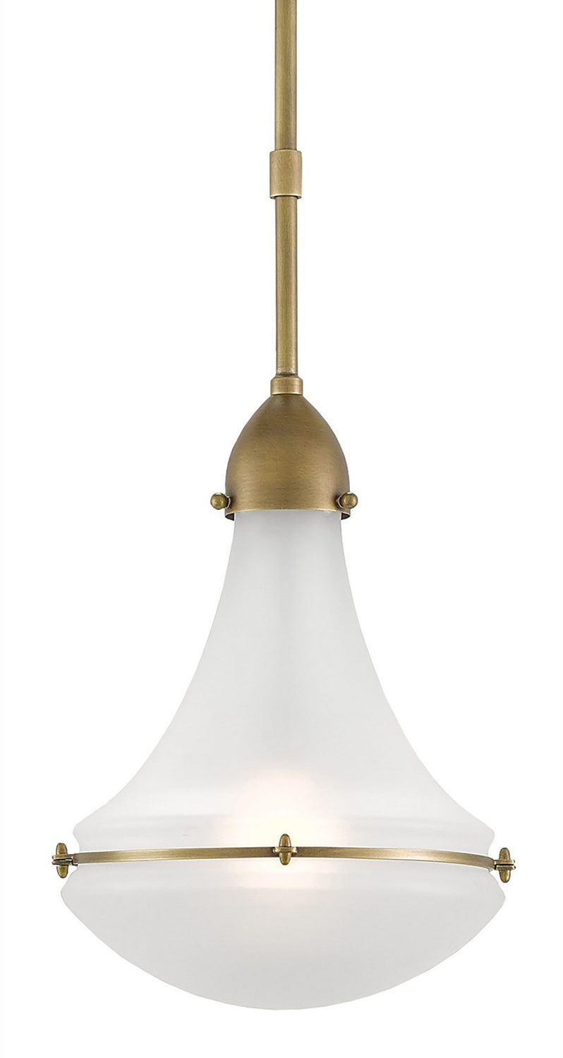 Currey and Company 9000-0086 One Light Pendant, Antique Brass Finish - LightingWellCo