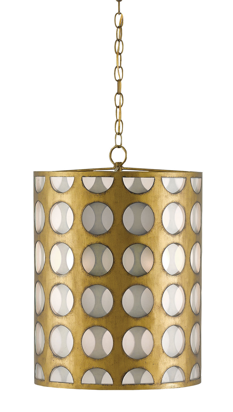 Currey and Company 9000-0111 Three Light Pendant, Brass/Opaque Finish - LightingWellCo