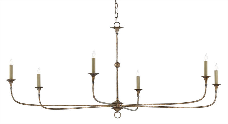 Currey and Company 9000-0135 Six Light Chandelier, Pyrite Bronze Finish - LightingWellCo