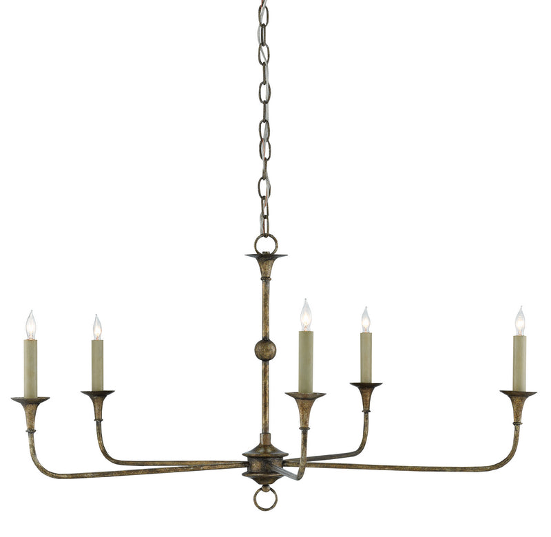 Currey and Company 9000-0143 Five Light Chandelier, Pyrite Bronze Finish - LightingWellCo