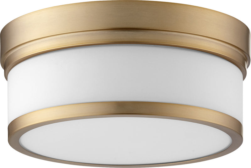 Quorum 3509-12-80 Two Light Ceiling Mount, Aged Brass Finish - LightingWellCo