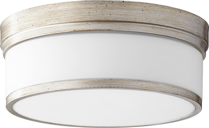 Quorum 3509-14-60 Three Light Ceiling Mount, Aged Silver Leaf Finish - LightingWellCo