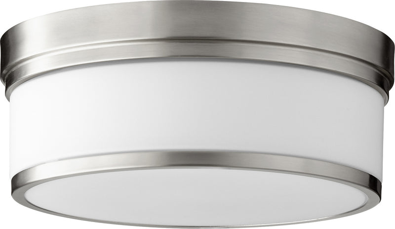 Quorum 3509-14-65 Three Light Ceiling Mount, Satin Nickel Finish - LightingWellCo