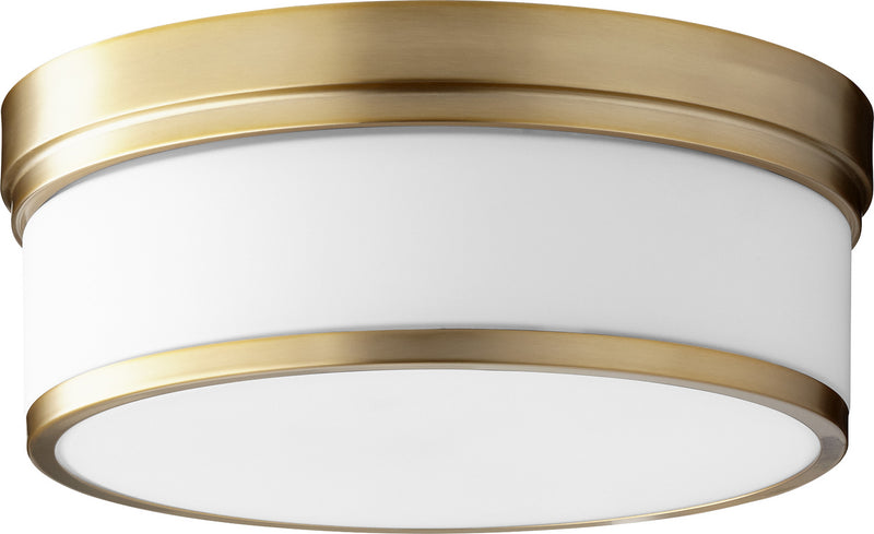 Quorum 3509-14-80 Three Light Ceiling Mount, Aged Brass Finish - LightingWellCo