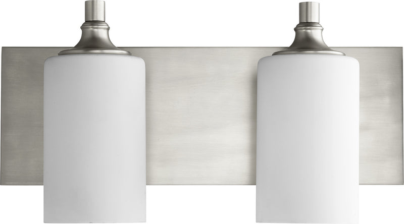 Quorum 5009-2-65 Two Light Vanity, Satin Nickel Finish - LightingWellCo