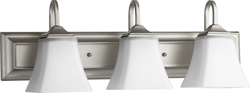 Quorum 5104-3-65 Three Light Vanity, Satin Nickel w/ Satin Opal Finish - LightingWellCo