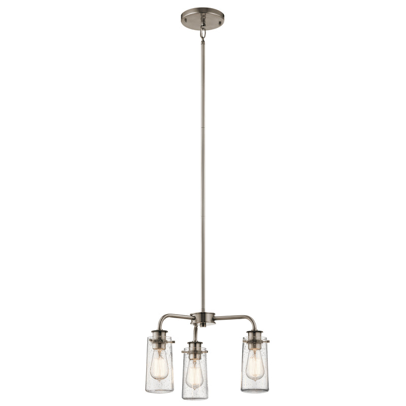 Kichler 43057CLP Three Light Chandelier/Semi Flush Mount, Classic Pewter Finish - LightingWellCo