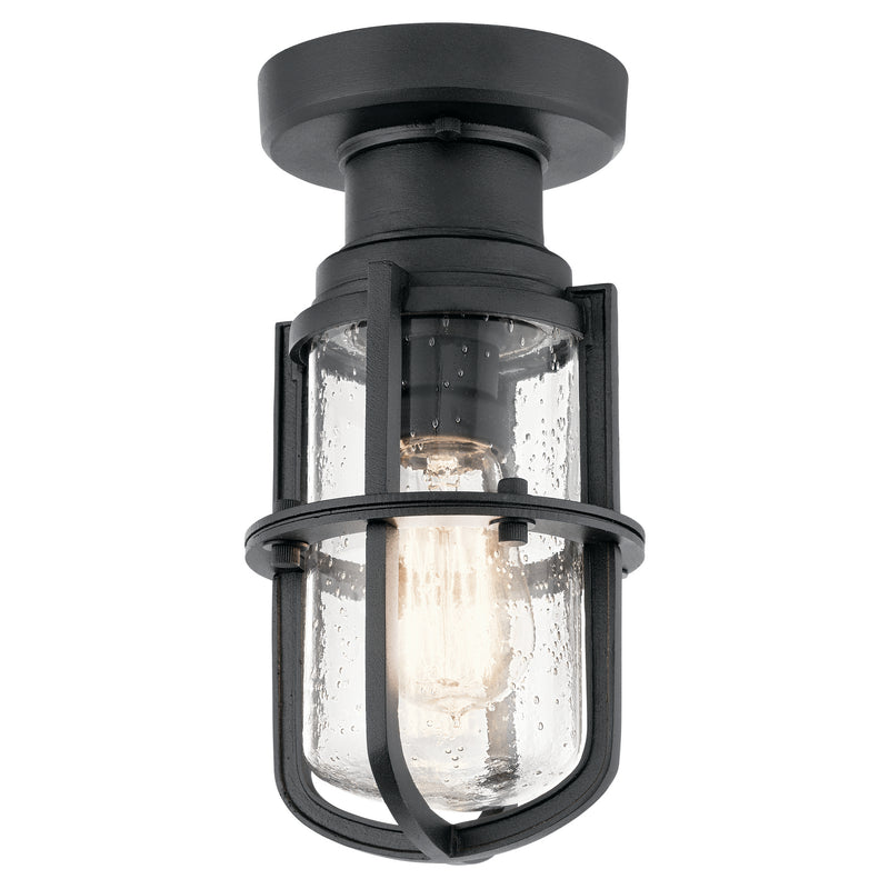 Kichler 49861BKT One Light Outdoor Ceiling Mount, Textured Black Finish - LightingWellCo