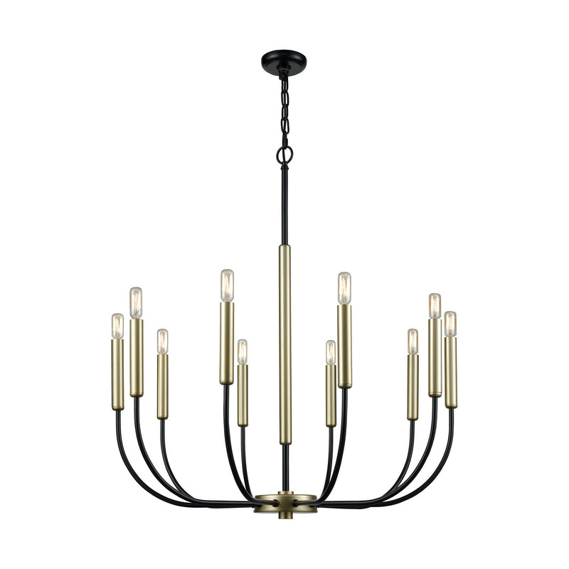 ELK Home D3545 Ten Light Chandelier, Black Finish-LightingWellCo