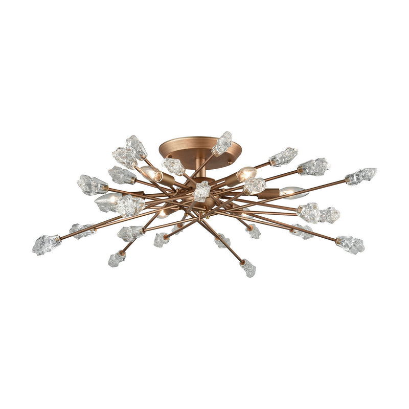 ELK Home 11112/6 Six Light Semi Flush Mount, Matte Gold Finish-LightingWellCo