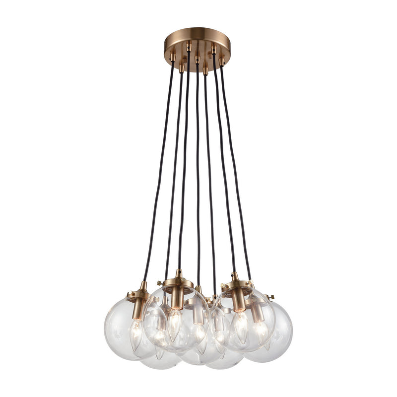 ELK Home 14465/7 Seven Light Chandelier, Satin Brass Finish - At LightingWellCo