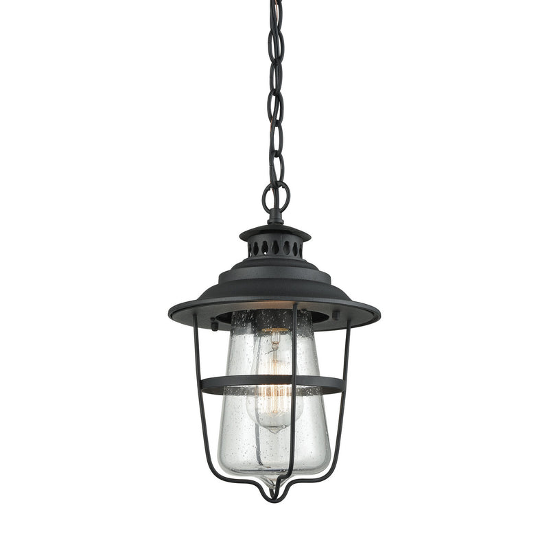 ELK Home 45121/1 One Light Outdoor Hanging Lantern, Textured Matte Black Finish - At LightingWellCo