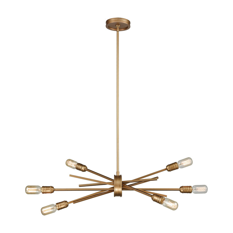 ELK Home 66971/6 Six Light Chandelier, Matte Gold Finish - At LightingWellCo