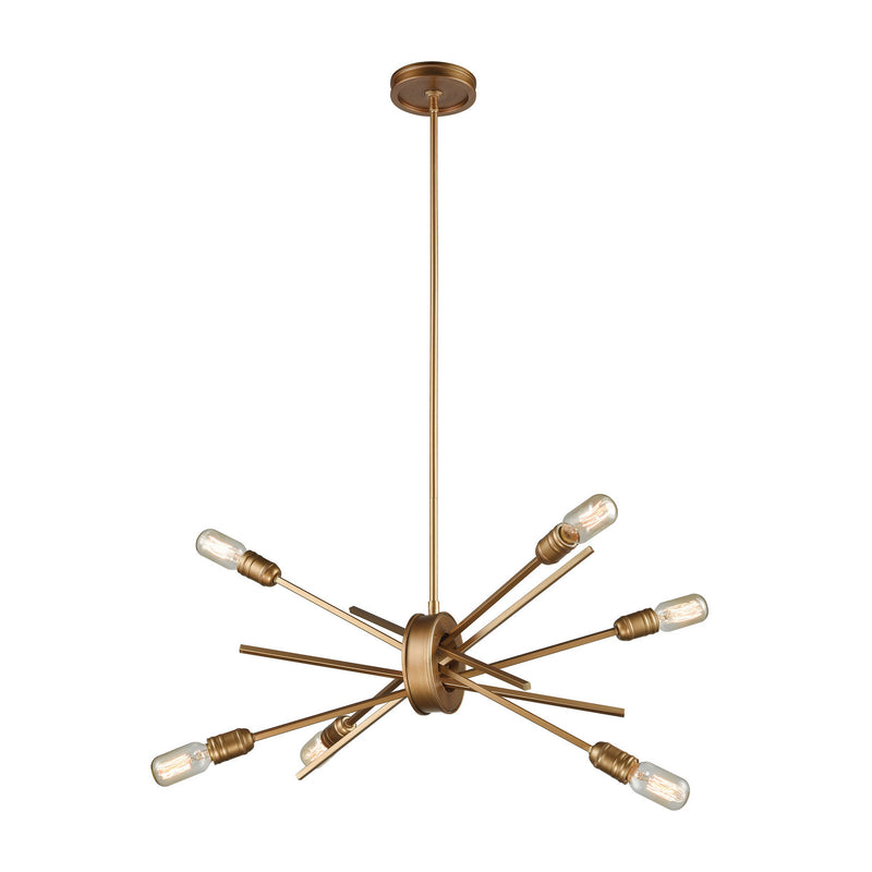 ELK Home 66974/6 Six Light Chandelier, Matte Gold Finish - At LightingWellCo