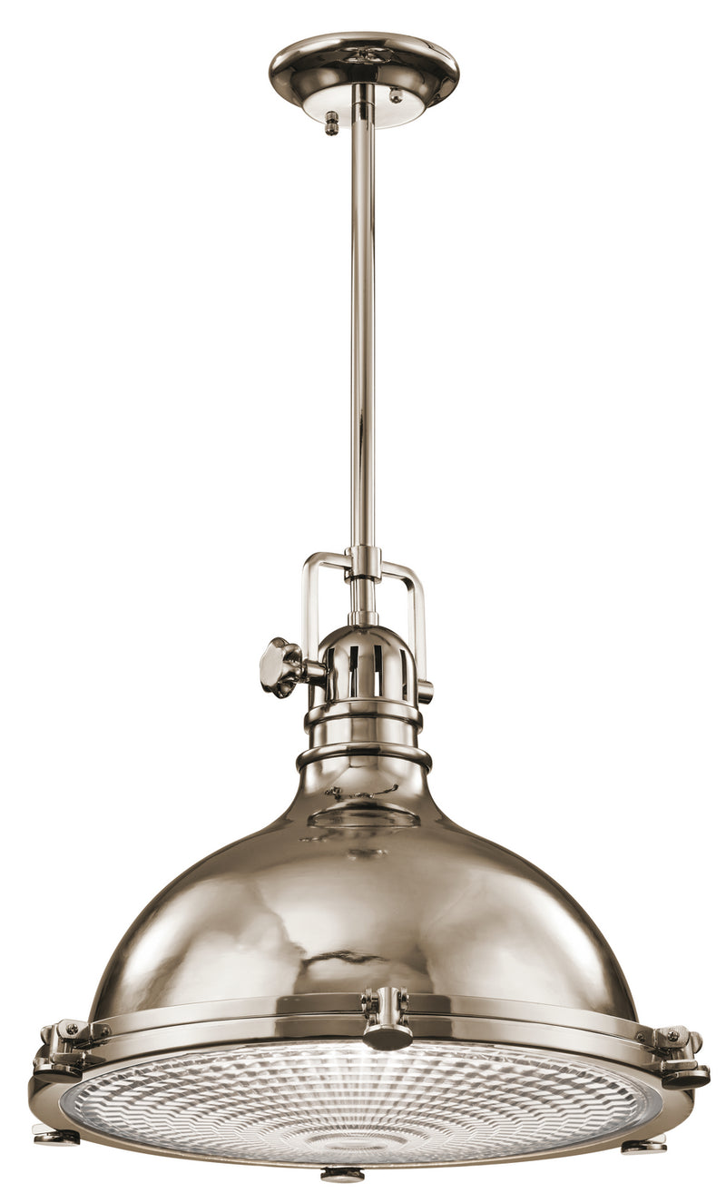 Kichler 2691PN One Light Pendant, Polished Nickel Finish - LightingWellCo