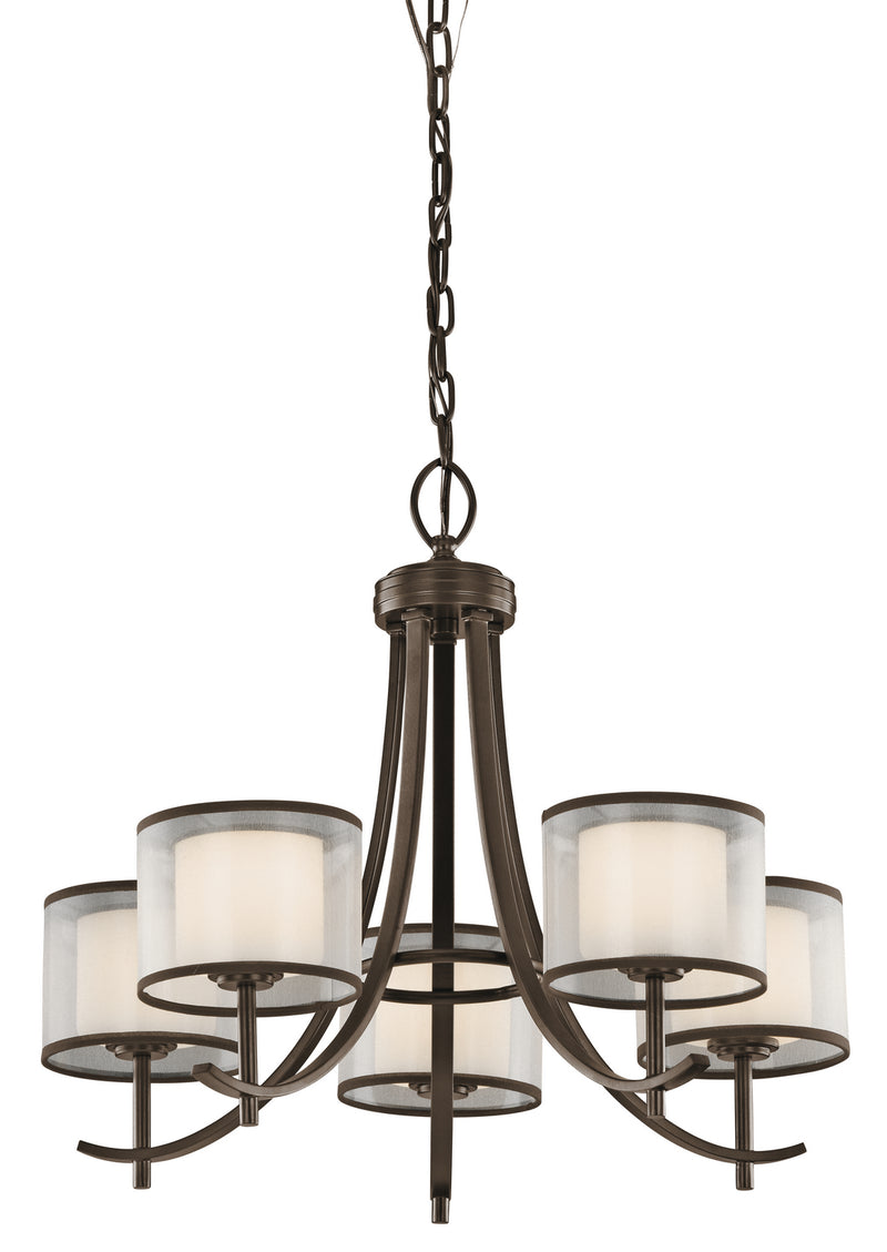 Kichler 43149MIZ Five Light Chandelier, Mission Bronze Finish - LightingWellCo