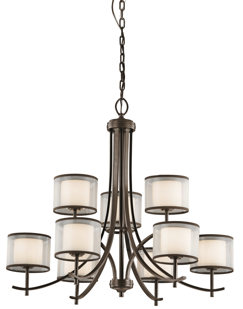 Kichler 43150MIZ Nine Light Chandelier, Mission Bronze Finish - LightingWellCo